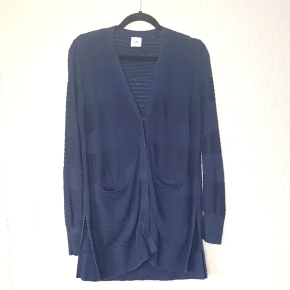CAbi Blue Semi Semi Sheer Cardigan - Picture 2 of 6